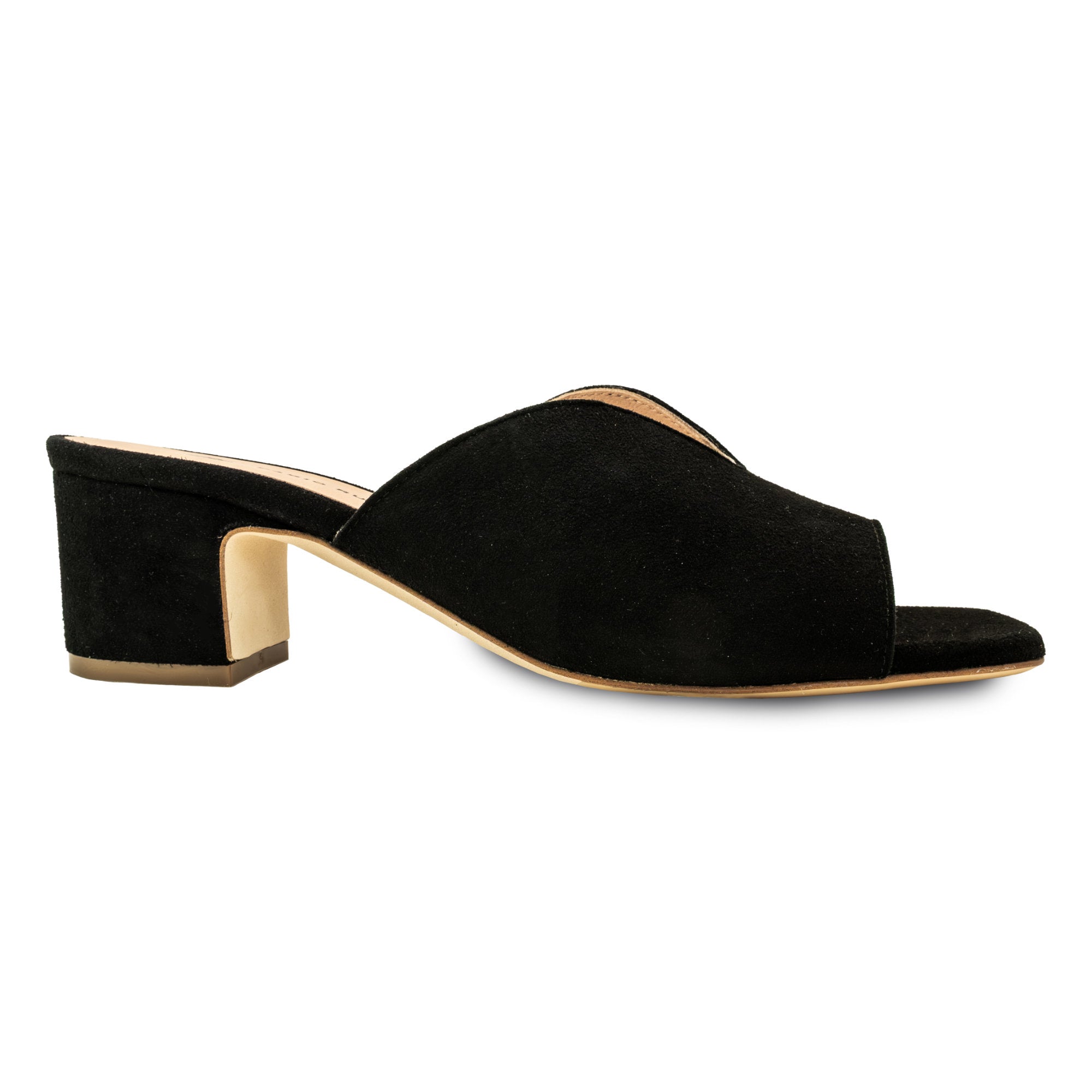Gioia Black Mule with comfortable heel – Fabio Rusconi