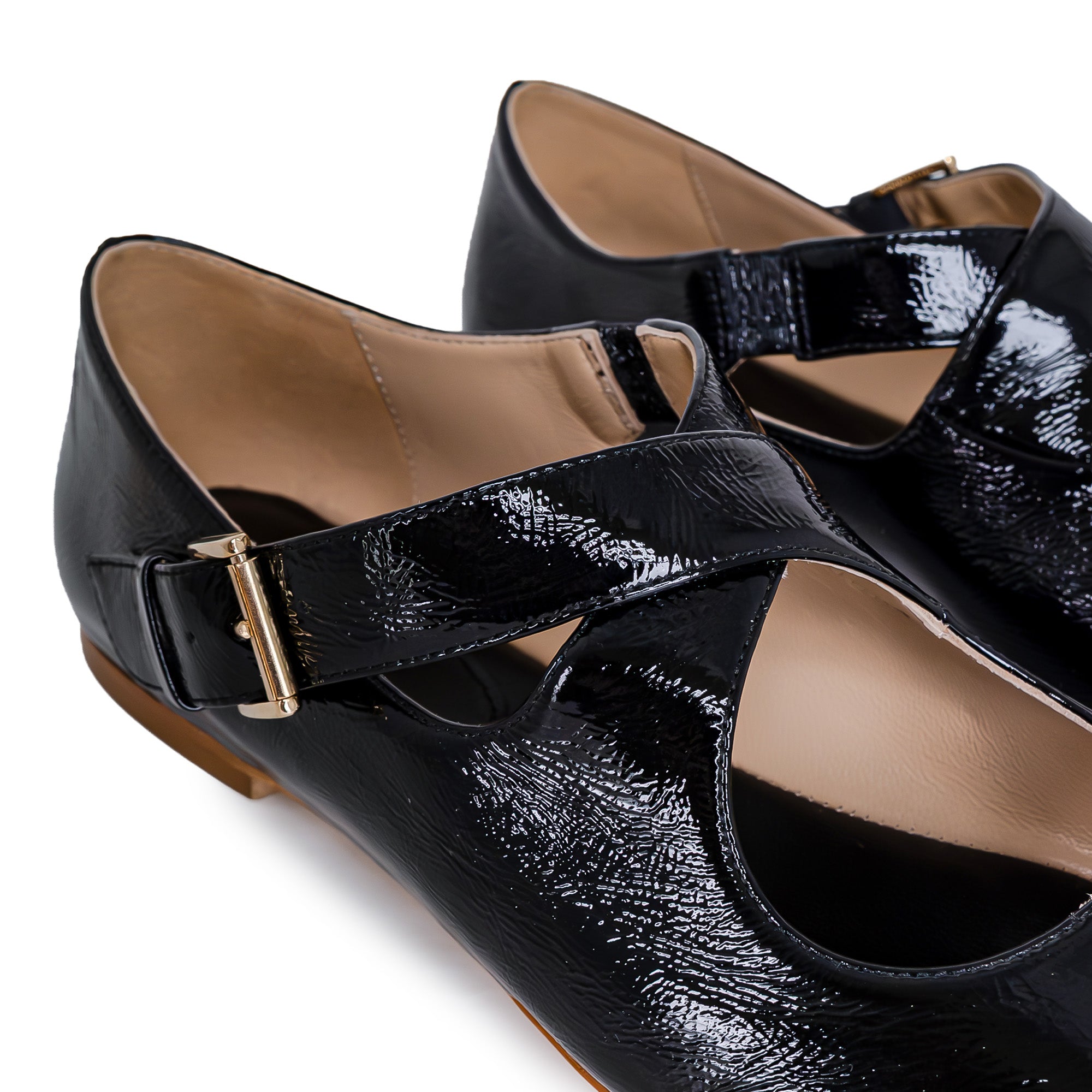 Ella Cross-strapped Mary Janes in naplak – Fabio Rusconi