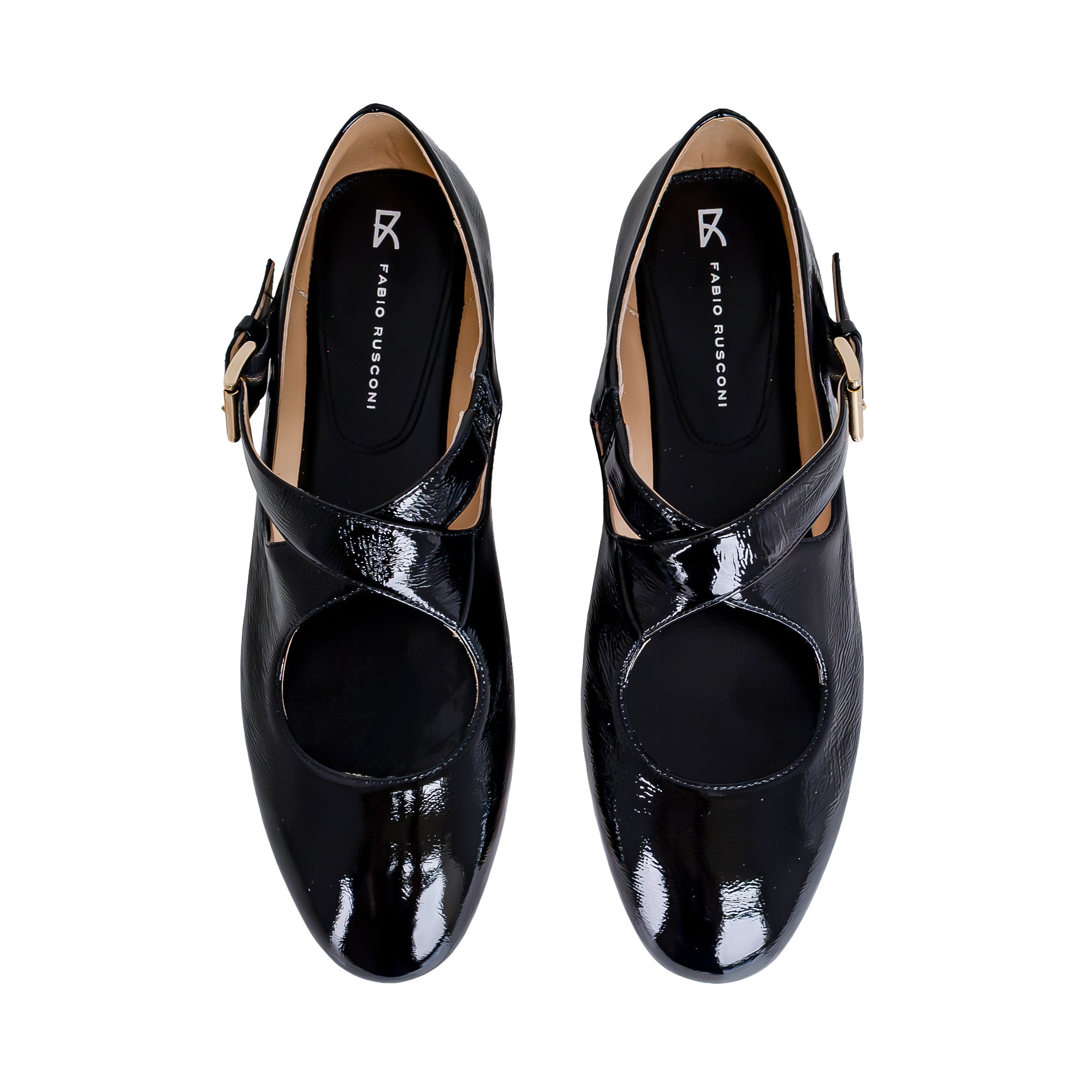 Ella Cross-strapped Mary Janes in naplak – Fabio Rusconi
