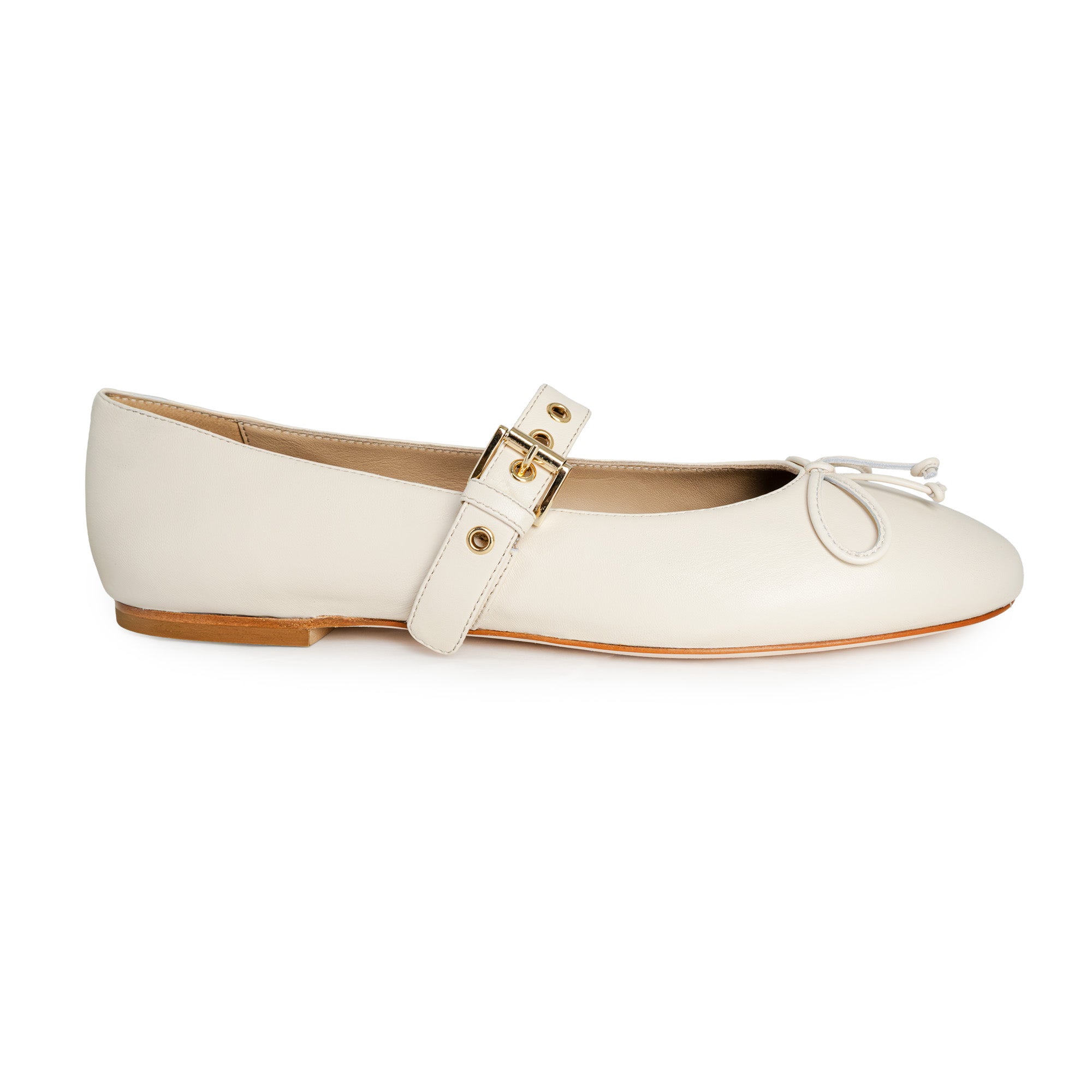 Elisa Ivory Round-tipped ballet flat – Fabio Rusconi