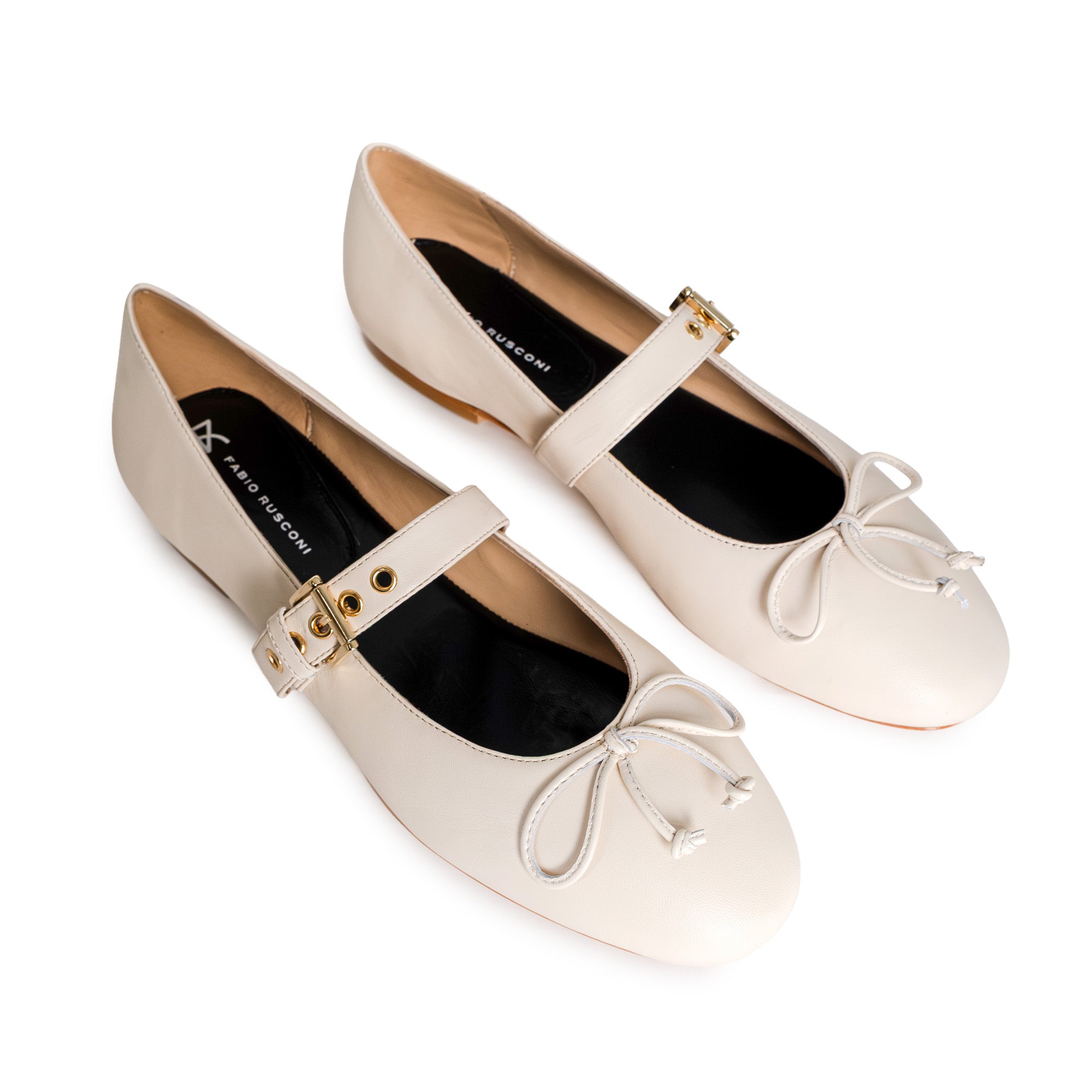 Elisa Ivory Round-tipped ballet flat – Fabio Rusconi