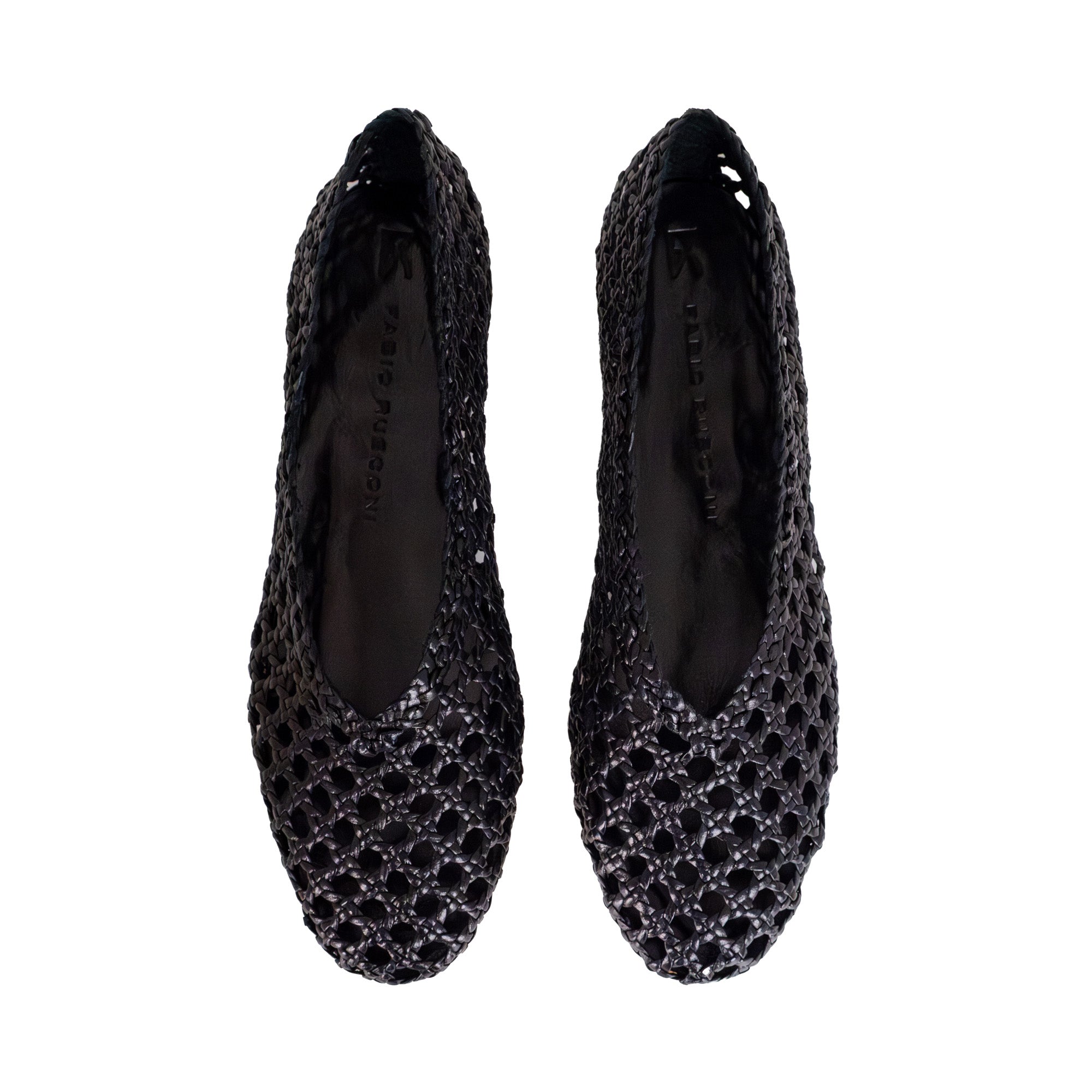 Melany Black Hand-woven ballet flat – Fabio Rusconi