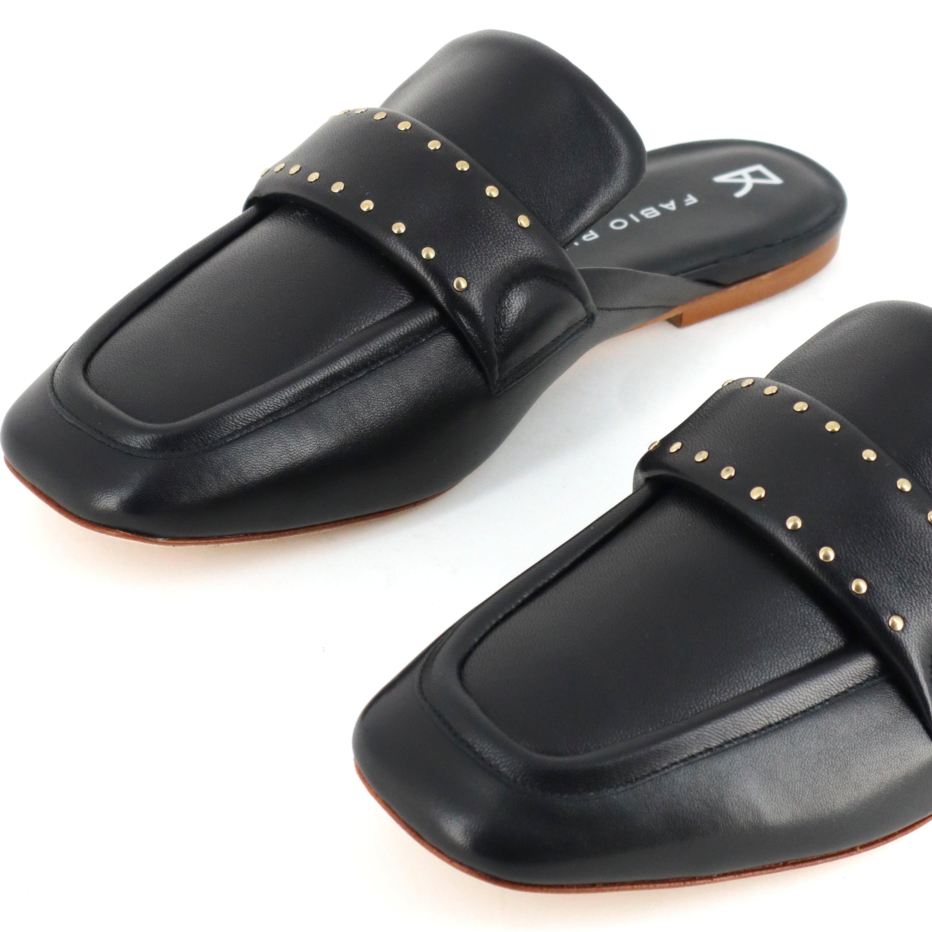 FABIO RUSCONI ブラックレザーミュール Elli Sling back – Fabio Rusconi